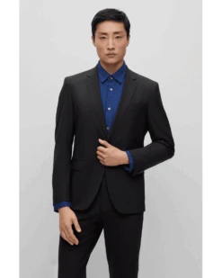 BOSS Mens H-Huge Slim Fit Suit Black -Boss Shop boss mens h huge slim fit suit black p43436 268666 image