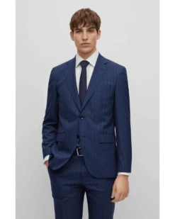 BOSS Mens H Jeckson Pinstripe Suit Dark Blue -Boss Shop boss mens h jeckson pinstripe suit dark blue p43535 271531 image