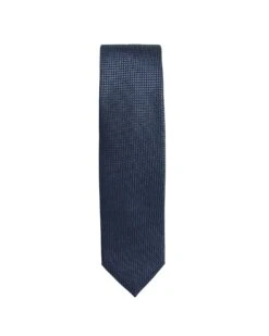 BOSS Mens H-Tie Dark Blue Micro Structure Tie