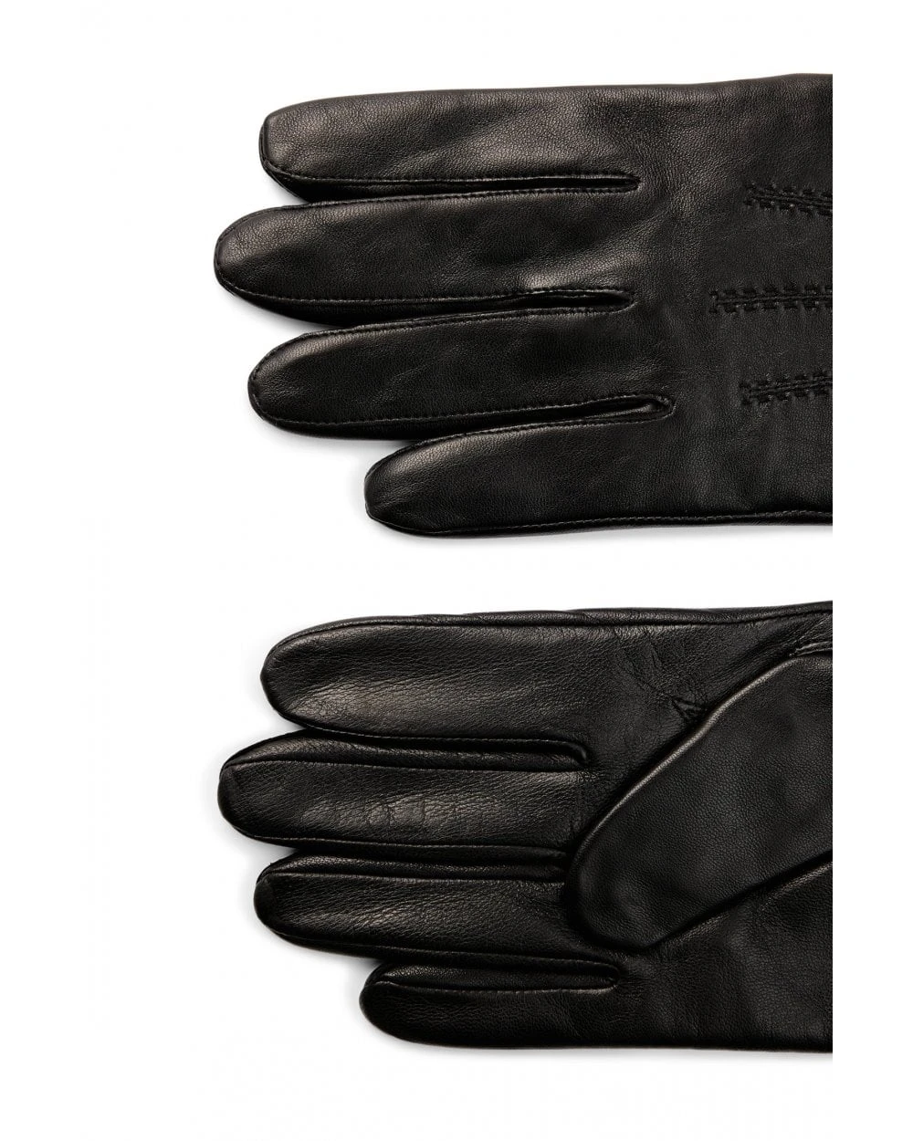BOSS Mens Hainz5 Black Nappa-Leather Gloves 5 BOSS Mens Hainz5 Black Nappa-Leather Gloves - Image 3