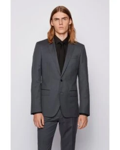 BOSS Mens Hayes/Gibson Grey Slim Fit Virgin Wool Suit -Boss Shop boss mens hayes gibson grey slim fit virgin wool suit p40293 225039 image