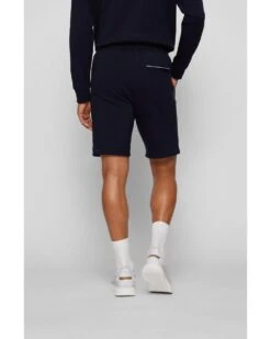 BOSS Mens Headlo Dark Blue Cotton Blend Regular Fit Shorts -Boss Shop boss mens headlo dark blue cotton blend regular fit shorts p41321 239901 image