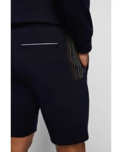 BOSS Mens Headlo Dark Blue Cotton Blend Regular Fit Shorts -Boss Shop boss mens headlo dark blue cotton blend regular fit shorts p41321 239909 image