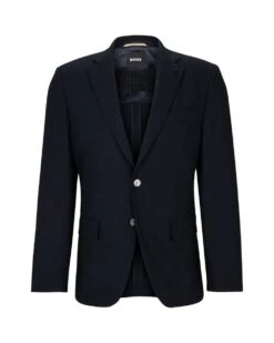 BOSS Mens Herringbone Jacket Dark Blue