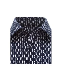 BOSS Mens Jango Monogram Print Shirt Navy Blue -Boss Shop boss mens jango monogram print shirt navy blue p43863 273219 image