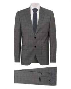 BOSS Mens Johnston Lenon Window Pane Grey Regular Fit Suit -Boss Shop boss mens johnston lenon window pane grey regular fit suit p30260 124212 image