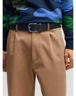 BOSS Mens Jor V Leather Buckle Belt Navy -Boss Shop boss mens jor v leather buckle belt navy p44445 280040 zoom