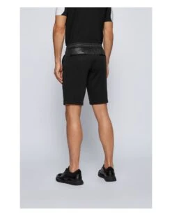 BOSS Mens Liem Black Slim Fit Sweat Shorts -Boss Shop boss mens liem black slim fit sweat shorts p39000 203670 image
