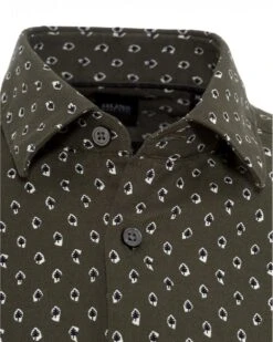 BOSS Mens Lukas F Leaf Olive Shirt -Boss Shop boss mens lukas f leaf olive shirt p42564 248593 image