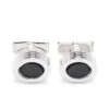BOSS Mens Onyx Cufflink Silver/ Black -Boss Shop boss mens onyx cufflink silver black p43673 277865 zoom