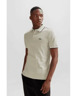 BOSS Mens Paddy Polo Shirt Light Beige -Boss Shop boss mens paddy polo shirt light beige p44461 279760 image