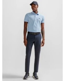 BOSS Mens Paddy Polo Shirt Light Pastel Blue -Boss Shop boss mens paddy polo shirt light pastel blue p44458 282072 zoom