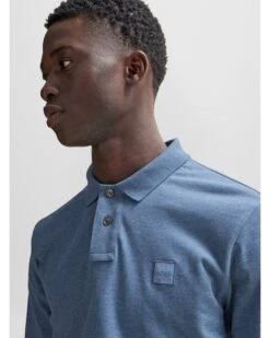 BOSS Mens Passerby Polo Shirt Open Blue -Boss Shop boss mens passerby polo shirt open blue p44490 279807 zoom