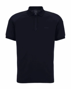 BOSS Mens Philix Zip Polo Shirt Dark Blue