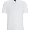 BOSS Mens Polston Quarter Zip Polo Shirt White -Boss Shop boss mens polston quarter zip polo shirt white p44507 279853 zoom