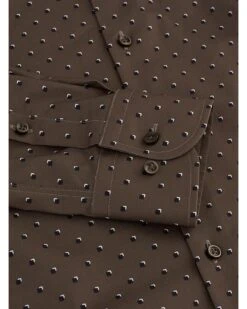 BOSS Mens Printed Stretch Cotton Hank Kent Shirt Open Brown -Boss Shop boss mens printed stretch cotton hank kent shirt open brown p44514 281628 zoom