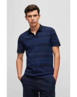BOSS Mens Pye Polo Shirt Dark Navy -Boss Shop boss mens pye polo shirt dark navy p42865 268811 image