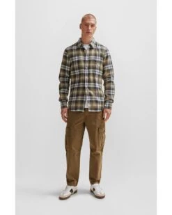 BOSS Mens Relegant Check Shirt Light Green -Boss Shop boss mens relegant check shirt light green p44498 279994 image