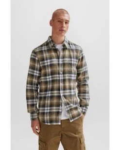 BOSS Mens Relegant Check Shirt Light Green -Boss Shop boss mens relegant check shirt light green p44498 279998 image