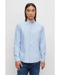 BOSS Mens Rickert Oxford Shirt Open Blue -Boss Shop boss mens rickert oxford shirt open blue p43578 271391 image