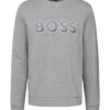 BOSS Mens Salbo Chest Logo Sweatshirt, Pastel Grey Jumper -Boss Shop boss mens salbo chest logo sweatshirt pastel grey jumper p43423 262083 zoom