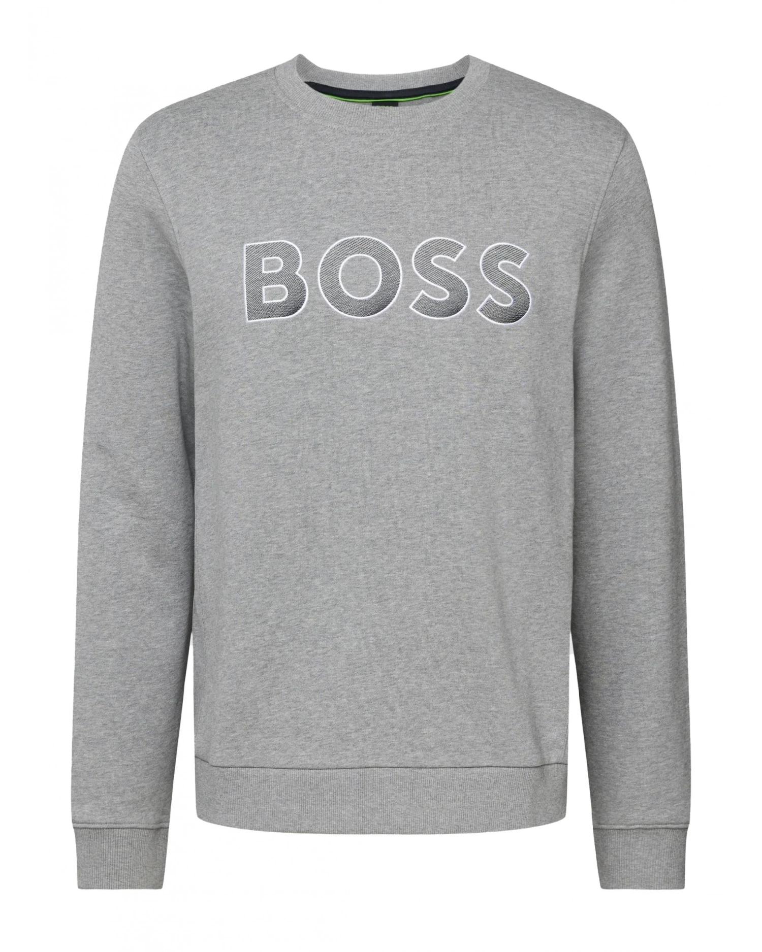 BOSS Mens Salbo Chest Logo Sweatshirt, Pastel Grey Jumper 3 BOSS Mens Salbo Chest Logo Sweatshirt, Pastel Grey Jumper