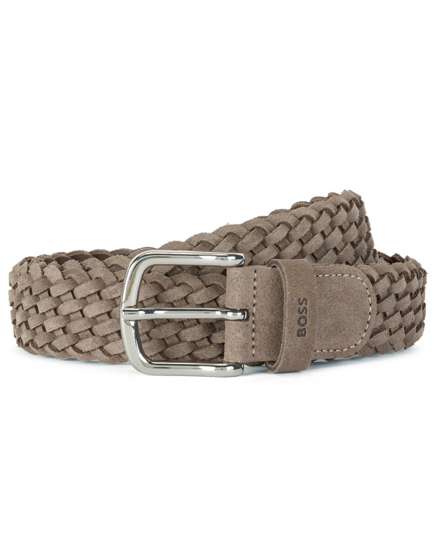 BOSS Mens Sash-Sdw Khaki Woven Suede Belt 3 BOSS Mens Sash-Sdw Khaki Woven Suede Belt