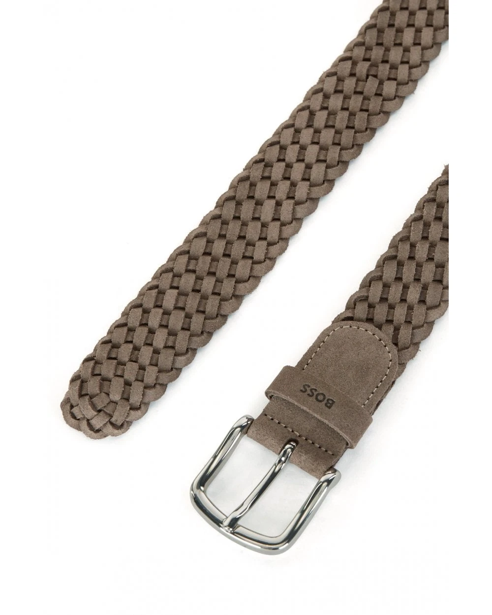 BOSS Mens Sash-Sdw Khaki Woven Suede Belt 5 BOSS Mens Sash-Sdw Khaki Woven Suede Belt - Image 3