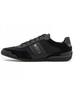 Boss Shop -Boss Shop boss mens saturn low suede mesh trainers black sneakers p42717 257135 image