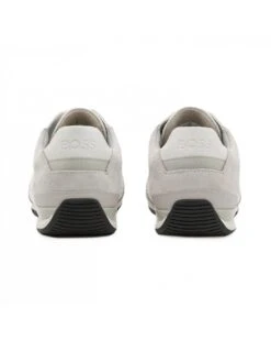 BOSS Mens Saturn Low Suede/Mesh Trainers, White Sneakers -Boss Shop boss mens saturn low suede mesh trainers white sneakers p42719 257160 image