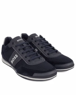BOSS Mens Saturn Low Top Trainer Navy