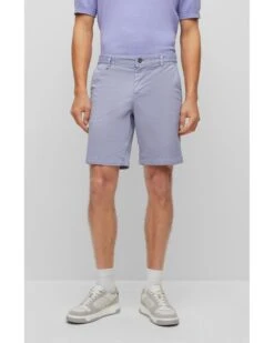 BOSS Mens Schino-Slim Light Purple Stretch Cotton Shorts -Boss Shop boss mens schino slim light purple stretch cotton shorts p42942 258993 zoom