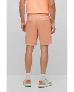 BOSS Mens Schino Slim Shorts Light Pastel Orange -Boss Shop boss mens schino slim shorts light pastel orange p42943 266837 zoom