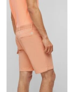 BOSS Mens Schino Slim Shorts Light Pastel Orange -Boss Shop boss mens schino slim shorts light pastel orange p42943 266843 zoom