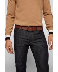 BOSS Mens Serge Dark Brown Italian-Leather Belt -Boss Shop boss mens serge dark brown italian leather belt p40929 228622 image