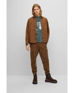 BOSS Mens Sisla Relaxed Fit Cargo Trousers Brown -Boss Shop boss mens sisla relaxed fit cargo trousers brown p44312 276605 image