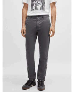 BOSS Mens Slim Fit Cotton Satin Chino Trousers Grey 7 BOSS Mens Slim Fit Cotton Satin Chino Trousers Grey -Boss Shop boss mens slim fit cotton satin chino trousers grey p44502 280597 zoom
