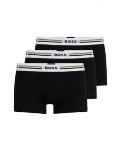 BOSS Mens Soft Touch Trunks Three Pack Black