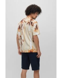 BOSS Mens Summer Tree T Shirt Bright Orange -Boss Shop boss mens summer tree t shirt bright orange p42921 268934 zoom