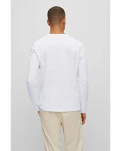 BOSS Mens Tacks Regular Fit Logo Patch T Shirt, White Tee -Boss Shop boss mens tacks regular fit logo patch t shirt white tee p41899 249639 image