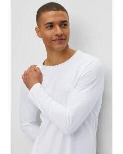 BOSS Mens Tacks Regular Fit Logo Patch T Shirt, White Tee -Boss Shop boss mens tacks regular fit logo patch t shirt white tee p41899 249644 image