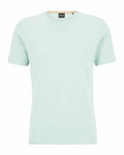 BOSS Mens Tales Patch T Shirt Light Pastel Green