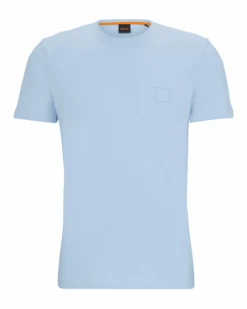 BOSS Mens Tales Patch T Shirt Open Blue