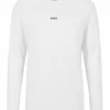 BOSS Mens TChark Long Sleeved Logo T-Shirt White -Boss Shop boss mens tchark long sleeved logo t shirt white p44479 280427 zoom