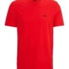 BOSS Mens Tee Curved Regular Fit Organic Cotton T Shirt, Bright Red Tee 2 BOSS Mens Tee Curved Regular Fit Organic Cotton T Shirt, Bright Red Tee -Boss Shop boss mens tee curved regular fit organic cotton t shirt bright red tee p42281 256330 zoom