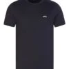 BOSS Mens Tee Curved Regular Fit Organic Cotton T Shirt, Dark Blue Tee -Boss Shop boss mens tee curved regular fit organic cotton t shirt dark blue tee p41891 254716 zoom