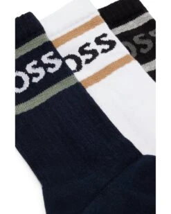 BOSS Mens Three Pack Navy/White/Black Stripe Logo Short Socks 6 BOSS Mens Three Pack Navy/White/Black Stripe Logo Short Socks -Boss Shop boss mens three pack navy white black stripe logo short socks p42838 261993 zoom