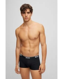 BOSS Mens Three-Pack Stretch Cotton Logo Trunks, Black Boxers 8 BOSS Mens Three-Pack Stretch Cotton Logo Trunks, Black Boxers -Boss Shop boss mens three pack stretch cotton logo trunks black boxers p41473 244822 image