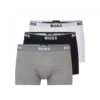 BOSS Mens Three-Pack Stretch Cotton Logo Trunks, Black/Grey/White Boxers -Boss Shop boss mens three pack stretch cotton logo trunks black grey white boxers p41474 244828 zoom
