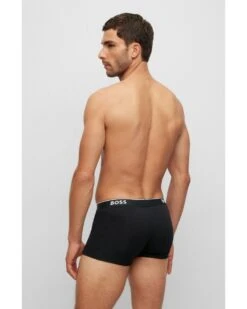 BOSS Mens Three-Pack Stretch Cotton Logo Trunks, Black/Grey/White Boxers -Boss Shop boss mens three pack stretch cotton logo trunks black grey white boxers p41474 244834 image